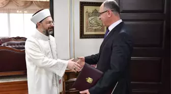 Diyanet İşleri Başkanı Erbaş, Filistin Büyükelçisi Mustafa ile Bir Araya Geldi