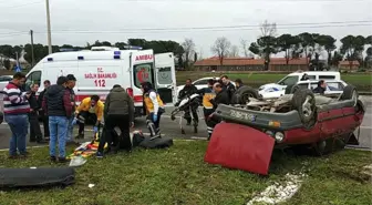 Maça Giderken Kaza Geçirdiler: 1'i Ağır 2 Yaralı