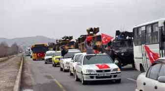 Muş'ta Görevli Kahraman Mehmetçikler Türk Bayrakları ve Dualarla Afrin'e Uğurlandı