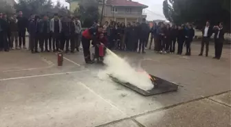 Yapılan Tatbikatla Yangına Nasıl Müdahale Edeceklerini Öğrendiler