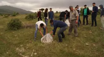 Konya'da Üniversiteli Öğrenciler, Dağda 'Akbaba Sofrası' Kurdu