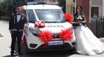 Polis Çiftin Gelin Arabası, Polis Aracı Oldu