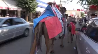 Şanlıurfa Develeriyle Dolaşıp, Erdoğan'a Destek İstiyor