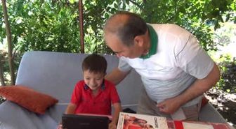 Kalp ve Akciğer Hastası Küçük Batın'ın Tablet Sevinci