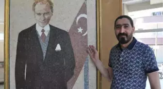 Suriyeli Ressam 40 Bin Mozaik Taşıyla Atatürk'ün Portresini Resmetti