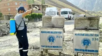 Hakkari'deki Çöp Konteynerleri Dezenfekte Edildi