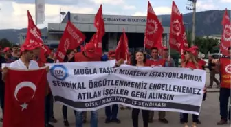 İşten Çıkarılan Araç Muayene İstasyonu Çalışanlarından Protesto