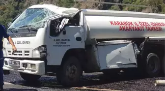 Karabük'te Yakıt Dolu Tanker Takla Attı, Litrelerce Yakıt Yola Döküldü