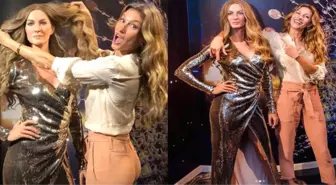 Gisele Bündchen Balmumu Heykeliyle Poz Verdi