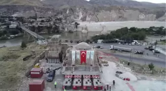 Ilısu Barajı'ndan Etkilenen Tarihi Zaviyenin Taşınması - Drone - (2)