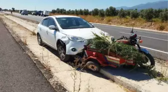 Otomobiller Motosiklete Çarptı: 1 Ölü, 1 Yaralı