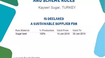 Kayseri Şeker'e Sürdürülebilir Tarımdaunilever'den Uygunluk Belgesi