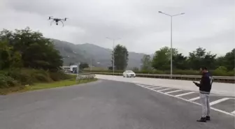 Karadeniz Sahil Yolunda 'Drone' ile Trafik Denetimi