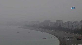 Antalya'yı Etkisi Altına Alan Toz Bulutu Havadan Böyle Görüntülendi