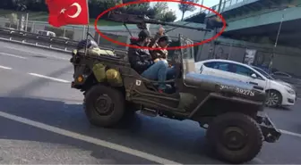 İstanbul Trafiğinde Görüntülenen Uçaksavarlı Cip, Trafikten Men Edildi