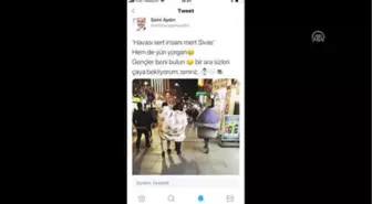 Havası Sert' Kentin Caddelerinde Yorganla Gezdiler - Sivas