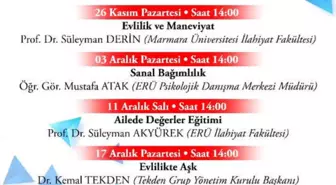 Erü'de 'Evlilik Okulu' Seminerleri 26 Kasım'da Başlıyor