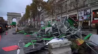 Sarı Yelekliler'in Gösterisinin Ardından Şanzelize'de Temizlik Çalışması