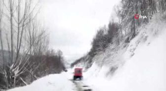 Kar Yolları Kapadı, Hasta Paletli Araçla Kurtarıldı