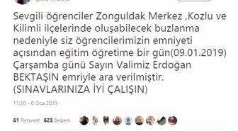 Zonguldak'ta Eğitime Bir Gün Ara Verildi