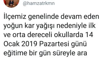 Çatak'ta Kar Tatili