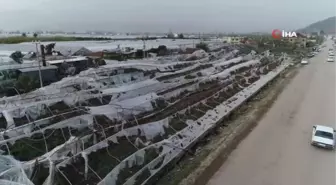 Hortum Sonrası Acı Hasat...hortumun Vurduğu Seralar Havadan Görüntülendi