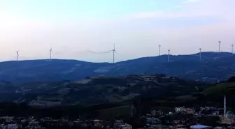 Hatay'da Rüzgar Türbininde Yangın