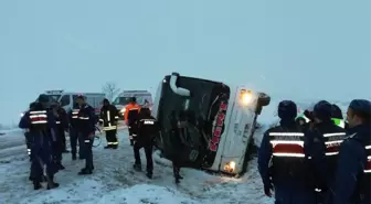 Kayseri'de Otobüs Devrildi, Yaralılar Var