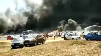 Hindistan'da Hava Gösterisinin Yapıldığı Bölgede Yangın Çıktı: 300 Araç Yandı