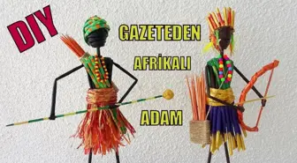 Türkiye'de İlk! (Gazeteden Afrikalı ve Kızılderili Adam Yapımı) / Dıy African Man From Newspaper