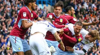 Leeds United-Aston Villa Maçında Saha Karıştı