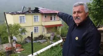 Ordu'da Yıldırım İsabet Eden Evde Hasar Oluştu