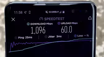 Verizon'un 5g İnternet ile İndirme Testlerinde Uçtuğunu Gösteren Video