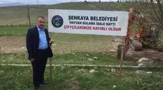 Şenkaya'da araziler suya kavuşuyor