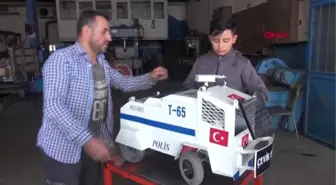 VAN Oğlunun proje ödevi için mini TOMA yaptı