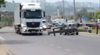 Karadeniz sahil yolu, bayram tatilinde 'drone' ile denetimde