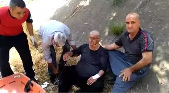 Mezarlık ziyaretinde atık su kanalına düştü