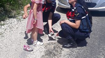 Taşköprü'de jandarma ekipleri çocukları sevindirdi