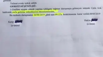 Milletvekili Arık'a 'zorla getirme' kararı