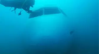 Saros'a batırılan uçağa ilk dalış yapıldı