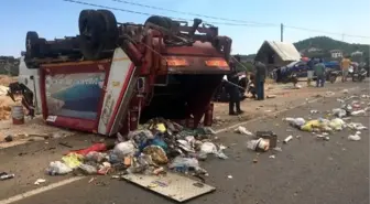 Çöp kamyonu devrildi: 3 yaralı