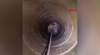 DHA DIŞ- Yirmi metre derinlikteki kuyuya düşen kadının kurtarılma anı kamerada