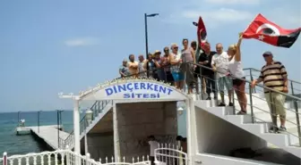 Site sakinlerinden iskelede yıkım nöbeti