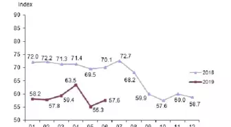 Consumer confidence index rose to 57.6 points in June