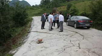 Kastamonu'da heyelanda bozulan yollar yeniden yapılıyor