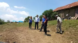 Kaymakam Güven, Büyükelmalı köyünde yanan evde incelemeler yaptı