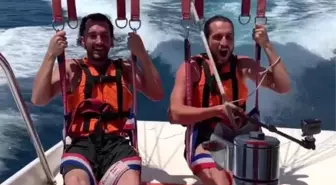 Trabzonsporlu Yusuf Yazıcı ailesiyle tatilin tadını çıkartıyor