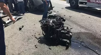 TIR'ın çarptığı otomobilin sürücüsü ağır yaralandı