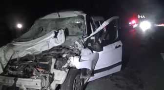 Tomruk yüklü kamyona arkadan çarptı: 1 yaralı