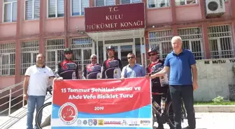 15 Temmuz şehitleri için pedal çeviren 3 öğretmen Kulu'da